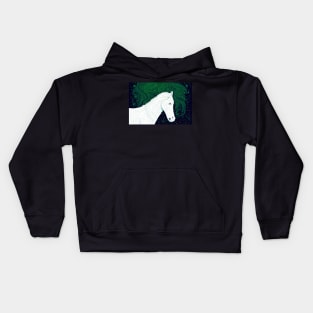 Graceful White Horse Kids Hoodie